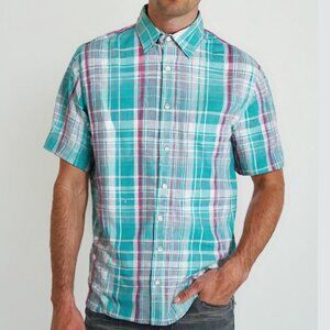 Vintage Editions Van Heusen Plaid Short Sleeve Shirt Button Down Casual Retro M